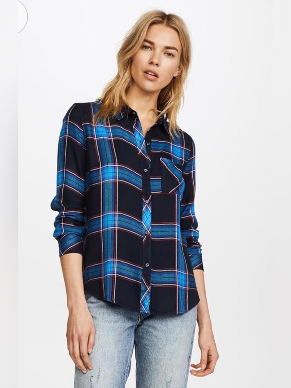 RAILS Hunter Plaid Shirt in Azure Midnight Ruby colorway